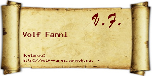 Volf Fanni névjegykártya