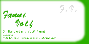 fanni volf business card